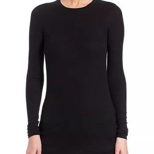ATM Anthony Thomas Melillo Merino Wool Rib-Knit Sweater in Black Size Large